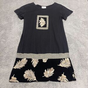 Vintage Hawaiian Dress Womens Small Black Kayla G Short Sleeve
